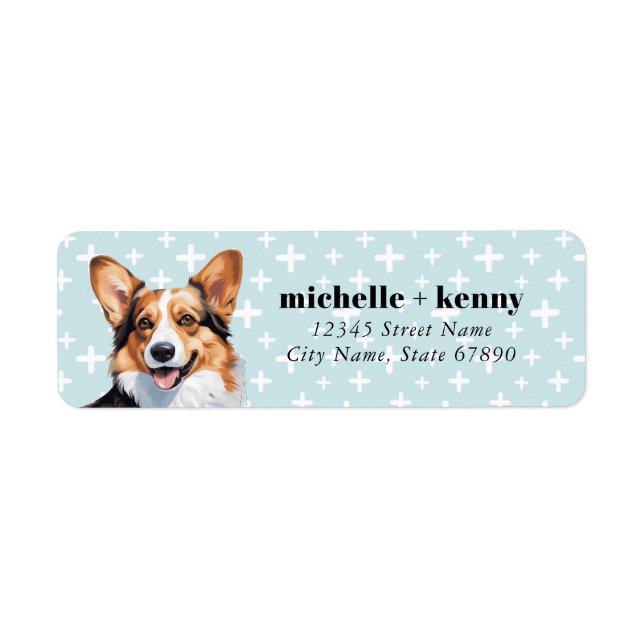 Pembroke Welsh Corgi Rücksendeadressen-Aufklebers (Vorne)