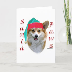 Pembroke Welsh Corgi Santa Paws Feiertagskarte