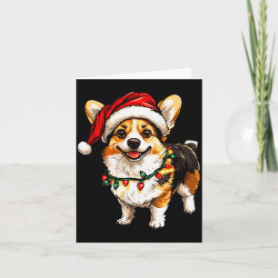 Pembroke Welsh Corgi Santa Weihnachtsbaum Lichter Karte