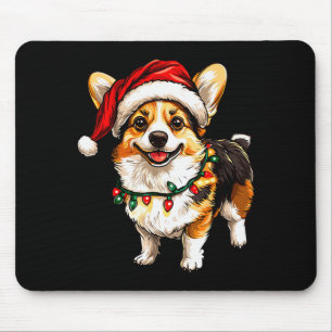 Pembroke Welsh Corgi Santa Weihnachtsbaum Lichter  Mousepad