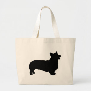 Pembroke Welsh Corgi (schwarz) Jumbo Stoffbeutel