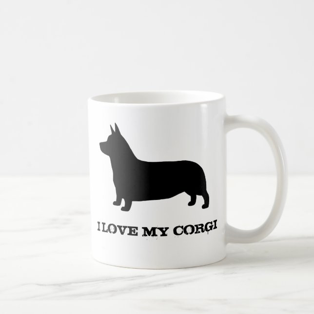 Pembroke Welsh Corgi Silhouette Custom Kaffeetasse (Rechts)