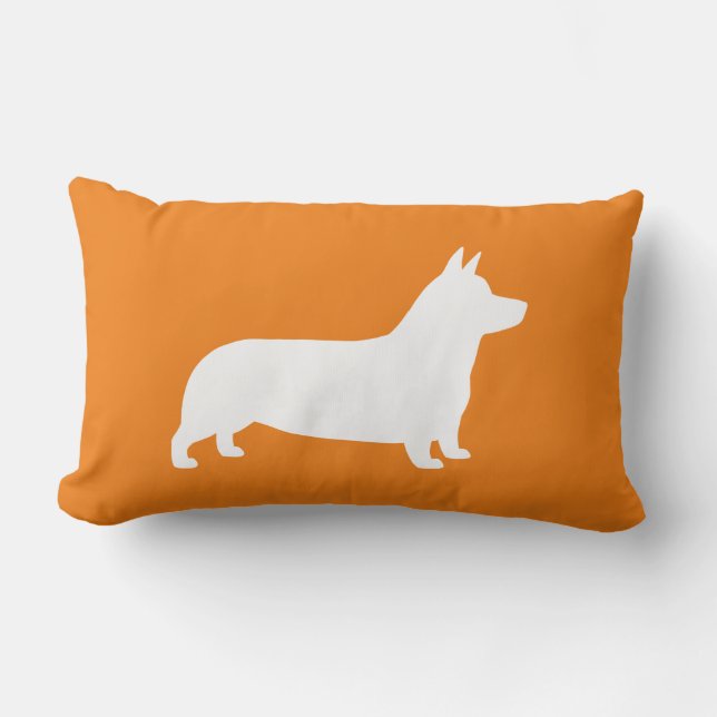 Pembroke Welsh Corgi Silhouette Lendenkissen (Vorderseite)