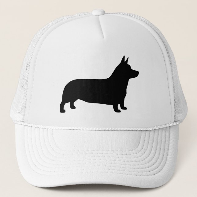 Pembroke Welsh Corgi Silhouette Truckerkappe (Vorderseite)