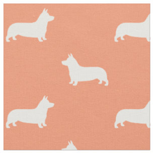 Pembroke Welsh Corgi Silhouetten Muster Stoff