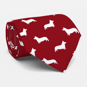 Pembroke Welsh Corgi Silhouetten Pattern Krawatte