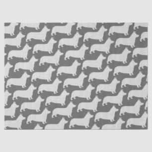 Pembroke Welsh Corgi Silhouetten Pattern Seidenpapier