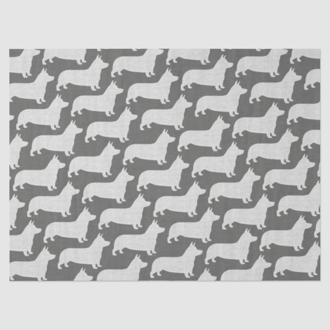 Pembroke Welsh Corgi Silhouetten Pattern Seidenpapier (Vorderseite)