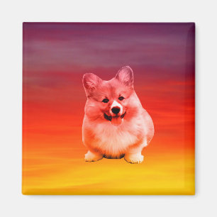 Pembroke Welsh Corgi sitzt am Strand Magnet