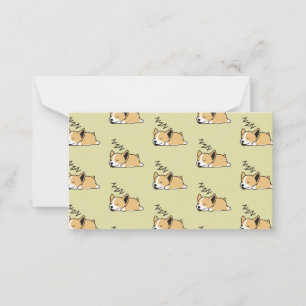 Pembroke Welsh Corgi Sleeping Dog Lover ZZZ Mitteilungskarte