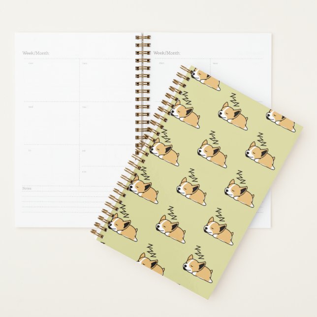 Pembroke Welsh Corgi Sleeping Dog Lover ZZZ Planer (Anzeige)
