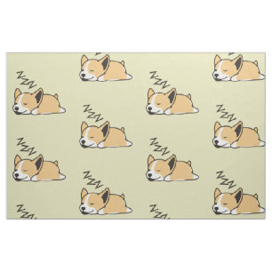Pembroke Welsh Corgi Sleeping Hund Lover ZZZ Stoff