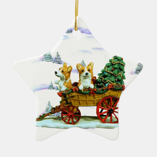 Pembroke Welsh Corgi Star Ornament (Vorne)