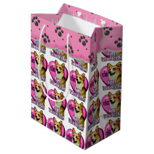 Pembroke Welsh Corgi Valentine's Day Mittlere Geschenktüte