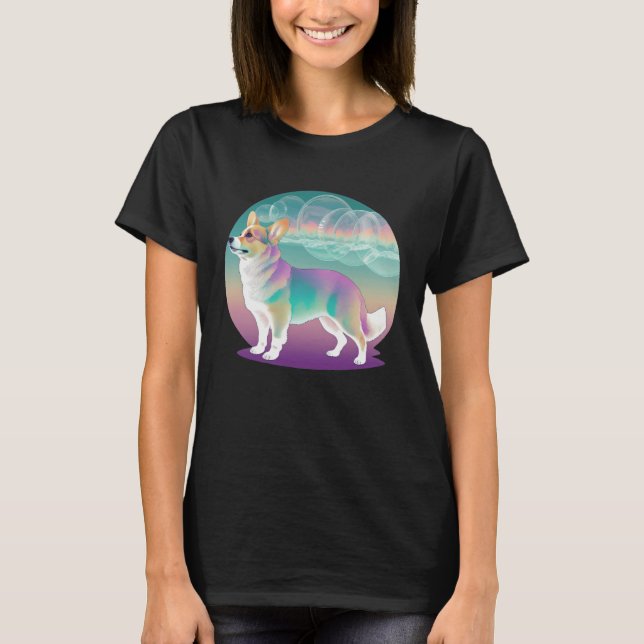 Pembroke Welsh Corgi Vaporwave Retrowave Aesthetic T-Shirt (Vorderseite)