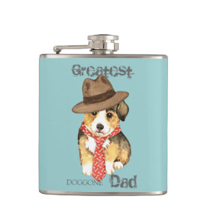 Pembroke Welsh Corgi Vater Flachmann
