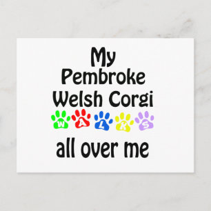 Pembroke Welsh Corgi Walks Design Postkarte