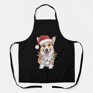 Pembroke Welsh Corgi Weihnachtsbaum Lichter Schürze