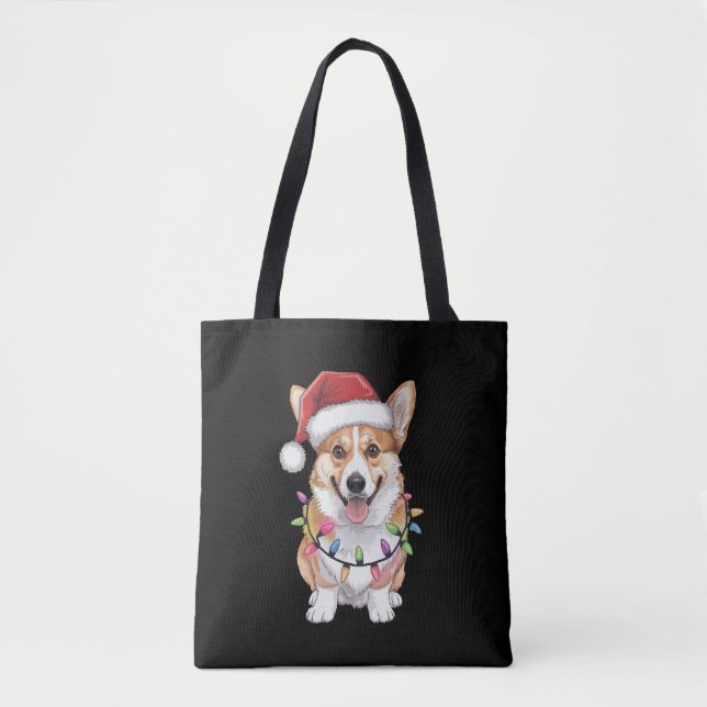 Pembroke Welsh Corgi Weihnachtsbaum Lichter Tasche (Vorderseite)