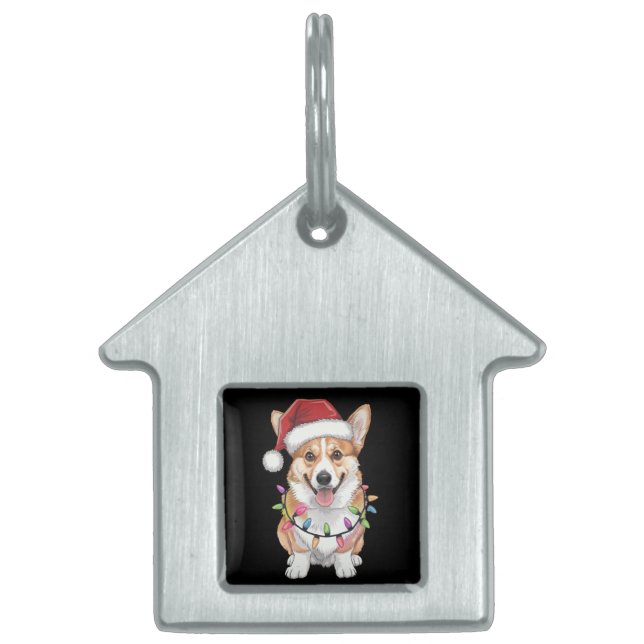 Pembroke Welsh Corgi Weihnachtsbaum Lichter Tiermarke (Vorderseite)