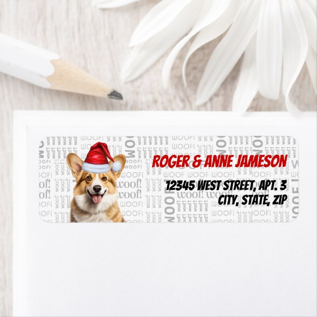 Pembroke Welsh Corgi Weihnachtshunde-Rücksendeadre (Insitu)