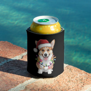 Pembroke Welsh Corgi Weihnachtsmann Weihnachtsbaum Dosenkühler