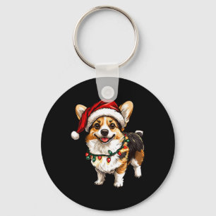 Pembroke Welsh Corgi Weihnachtsmann Weihnachtsbaum Schlüsselanhänger