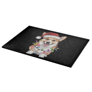 Pembroke Welsh Corgi Weihnachtsmann Weihnachtsbaum Schneidebrett