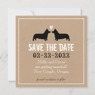 Pembroke Welsh Corgis Hochzeit Save the Date