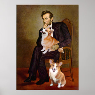 Pembroke Welsh Corgis - zwei - Lincoln Poster