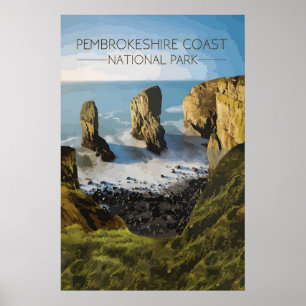 Pembrokeshire Coast Nationalpark-Reiseposter Poster