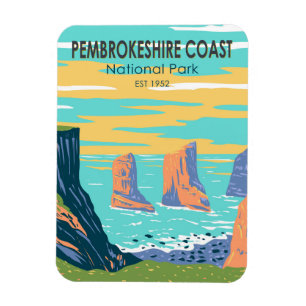 Pembrokeshire Coast Nationalpark Wales Vintage Magnet