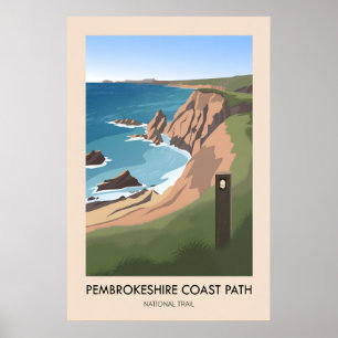 Pembrokeshire Coast Path National Trail Modern Poster