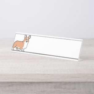 Pembrokewalisercorgi-Kitz-Cartoon Schreibtischnamensplakette