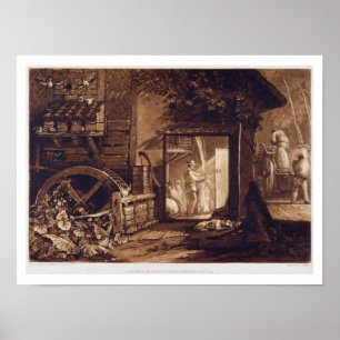 Pembury Mühle, Kent, graviert von Charles Turner Poster