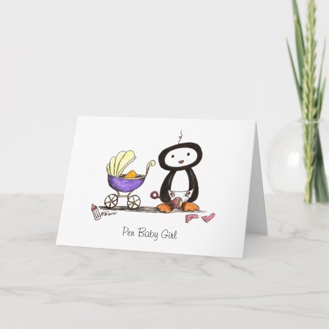 Pen Baby Girl Karte (Vorderseite)