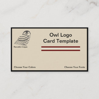 Pen Ink Owl Logo Visitenkarte