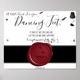 Pen & Inkwell Dancing Feet Flip Flops Hochzeitszei Poster