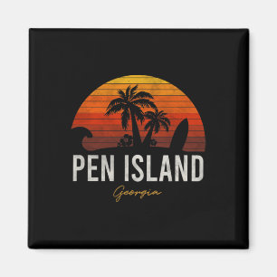 Pen Island Beach Georgia Ga Palms Vacacation Surf  Magnet