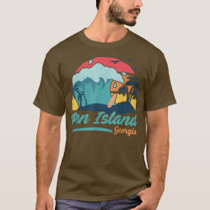 Pen Island Georgia Beach Sommersurfen Sunset Pal T-Shirt