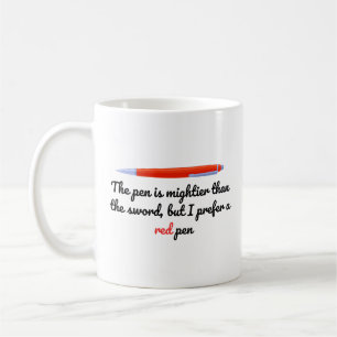 Pen ist mächtiger als Schwert Funny English Teache Kaffeetasse