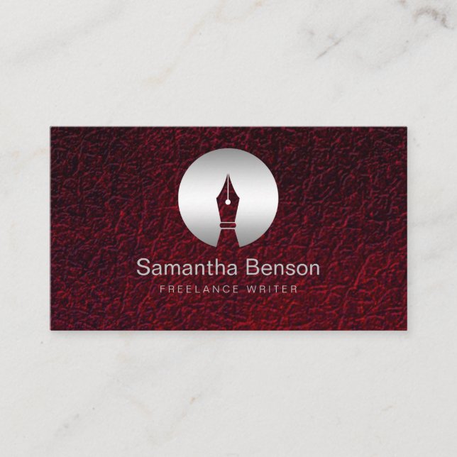 Pen Logo Freelance Writer and Calligraphy Writer Visitenkarte (Vorderseite)