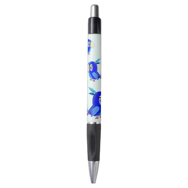 Pen mit blauem Papagei Kugelschreiber (Vorderseite Vertikal)