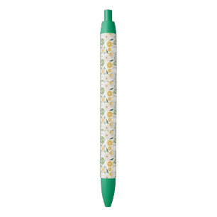 Pen Office and School Pen Green & Yellow Floral Kugelschreiber