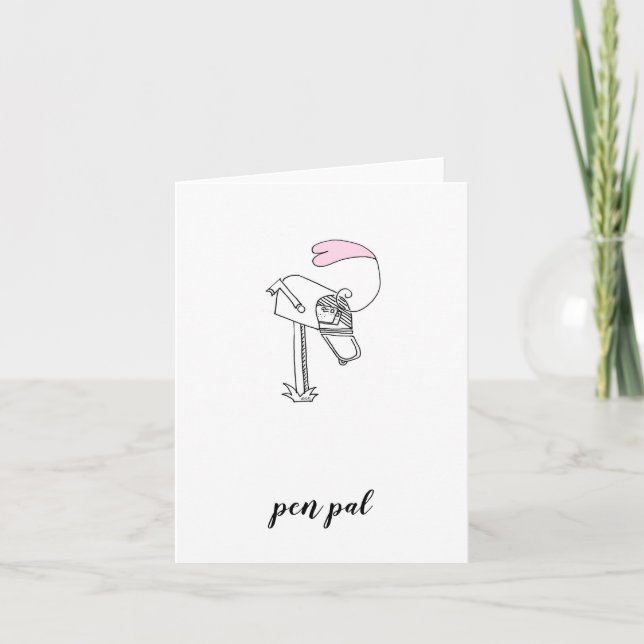 Pen Pal . Happy Mail Grußkarte . Herzbrief Karte (Vorderseite)