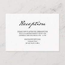 Pen Script Minimalistisch White Wedding Reception