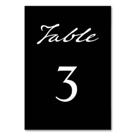 Pen Script Moderne Minimalistische Schwarze Hochze Tischnummer