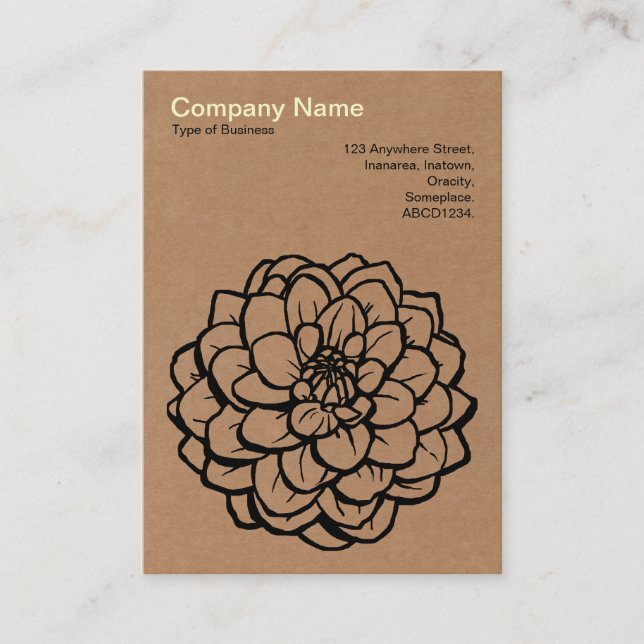 Pen und Ink Dahlia - Pappe Visitenkarte (Vorderseite)