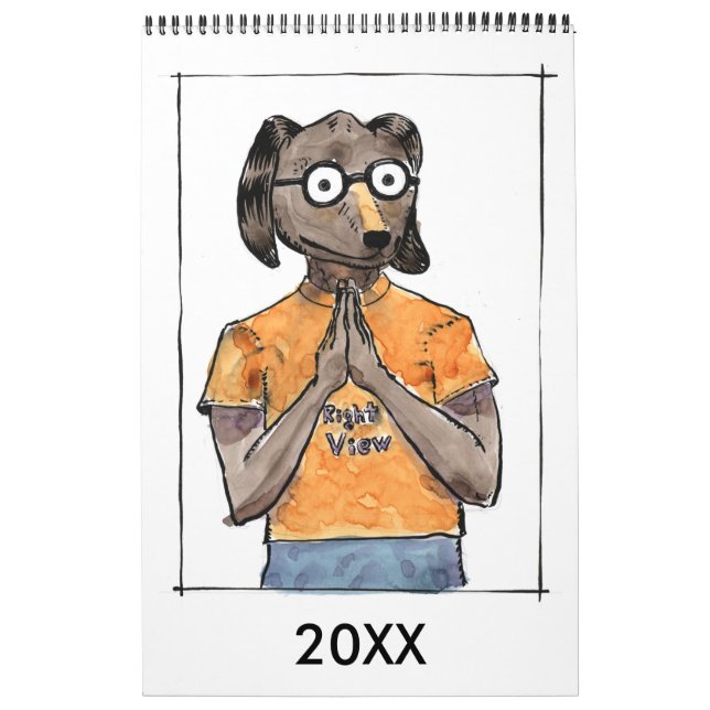 Pen und Ink Sketchbook Dog Cat Cartoon Kalender (Titelbild)