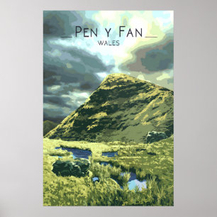 Pen Y Fan Brecon Beacons Wales Reiseplakat Poster